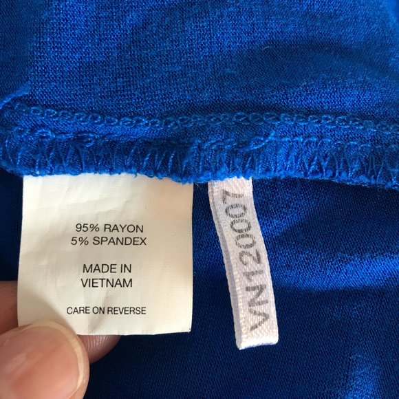 New York and Company Womens LG Blue Banded Waist Stretch Sleeveless Summer Dress - Picture 5 of 7